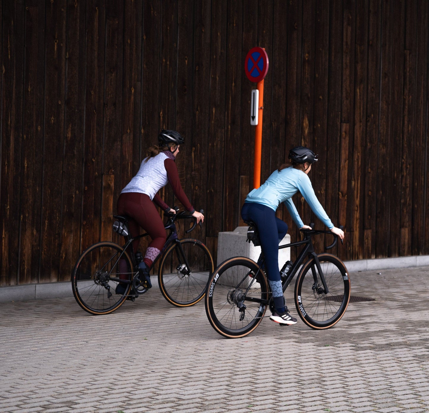 Long cycling shorts - burgundy