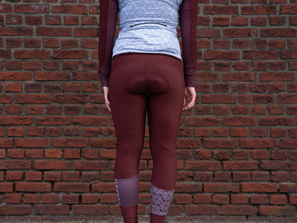 Long cycling shorts - burgundy