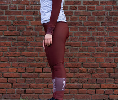 Long cycling shorts - burgundy